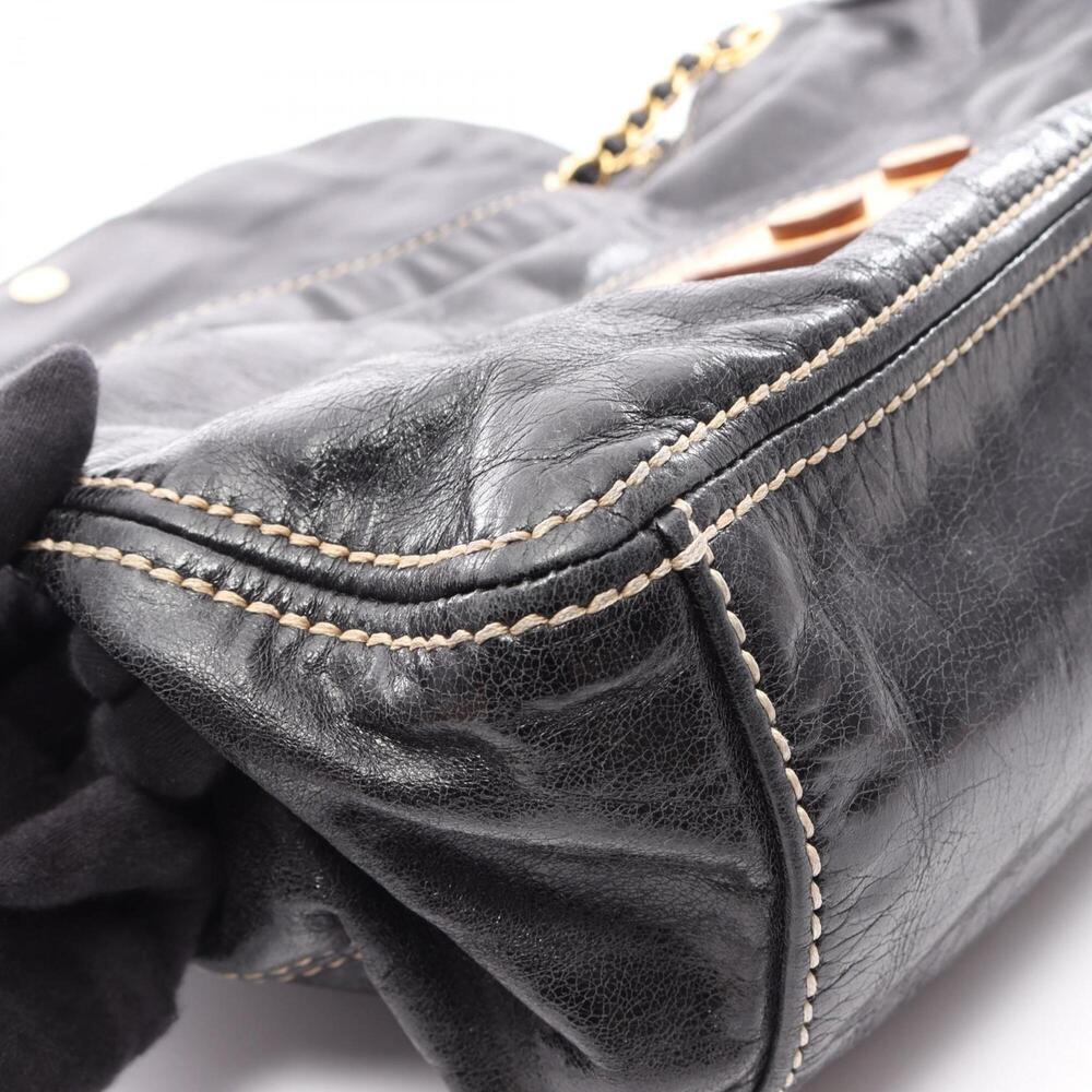 PRADA Black Leather Shoulder Bag - Picture 10 of 11